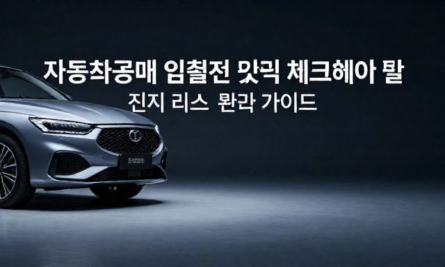 자동차공매 관련 이미지 - 자동차공매 입찰 전 반드시 체크해야 할 '진짜' 리스크 관리 가이드